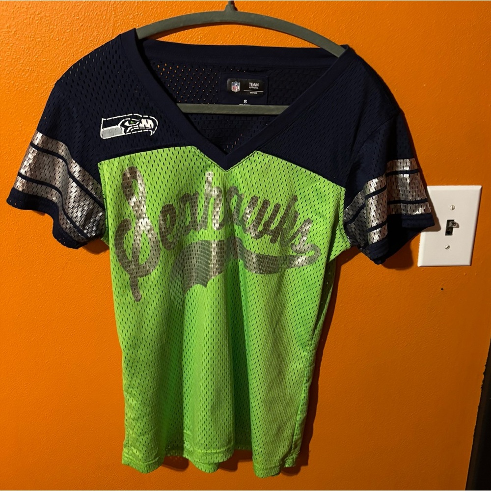 Women’s Seahawks NFL Small Blue & Green Jersey